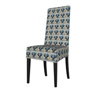 ADAhgu Blue Poodle Polka Dot Print Functionality Versatile Stretch Dining Chair Covers Waterproof Seat Covers Chairs