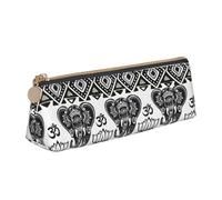 ADAhgu Bohemian Elephant Pattern Print Versatile Usage Lightweight Pencil Case Pouch Zippered Pen Storage School Students