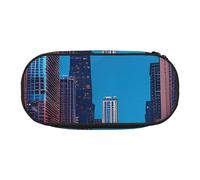 ADAhgu Chicago Night Print Pencil Case Pouch School Students Travel Office Use Stationery Makeup Organizer