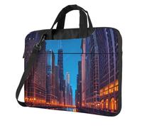 ADAhgu Chicago Night Print Stylish Portable Laptop Bag Shoulder Bags Messenger Briefcase Office Business Trips