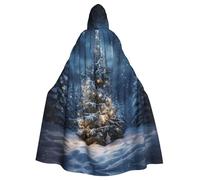 ADAhgu Christmas Tree Snow Print Hooded Cloak Unisex Costume For Carnival Cosplay Accessory Vampire Party Supplies