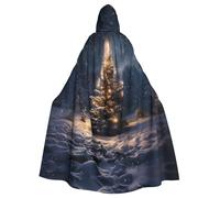 ADAhgu Christmas Tree Snow Print Hooded Cloak Unisex Costume For Carnival Cosplay Accessory Vampire Party Supplies