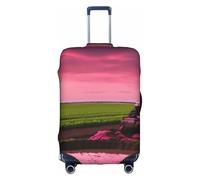 ADAhgu Company Farm Tractor Print Protective Suitcase Cover Washable Travel Luggage Protector with Concealed Zipper
