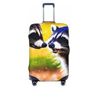 Adahgu Cute Raccoon Print Fashionable Suitcase Cover Personalized Luggage Protector for Travel and Business
