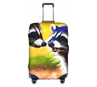 ADAhgu Cute Raccoon Print Protective Suitcase Cover Washable Travel Luggage Protector with Concealed Zipper