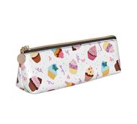 ADAhgu Delicious Cupcakes Print Versatile Usage Lightweight Pencil Case Pouch Zippered Pen Storage School Students