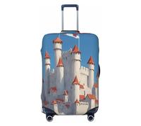 Adahgu Denmark Danish Flag Print Fashionable Suitcase Cover Personalized Luggage Protector for Travel and Business