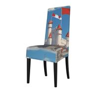 ADAhgu Denmark Danish Flag Print Functionality Versatile Stretch Dining Chair Covers Waterproof Seat Covers Chairs
