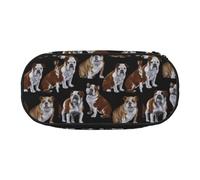 ADAhgu English Bulldogs Print Pencil Case Pouch School Students Travel Office Use Stationery Makeup Organizer