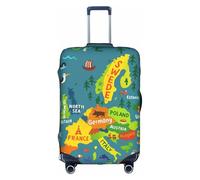 ADAhgu Europe Map with Colorful Print Protective Suitcase Cover Washable Travel Luggage Protector with Concealed Zipper