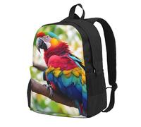ADAhgu Fantastic Parrot Feather 1 Print Large Capacity Backpack Water-Resistant Hiking Rucksack Outdoor Weekend Getaways