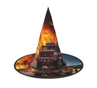 ADAhgu Firefighter Fireman Flame Print Comfort Carnival Party Unisex Hat Season Festive Headwear Themed Cosplay Costume