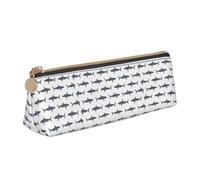 ADAhgu Fish and Shark Print Versatile Usage Lightweight Pencil Case Pouch Zippered Pen Storage School Students