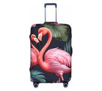 ADAhgu Flamingo Love Flowers Print Protective Suitcase Cover Washable Travel Luggage Protector with Concealed Zipper