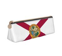 ADAhgu Florida State Flag Print Versatile Usage Lightweight Pencil Case Pouch Zippered Pen Storage School Students