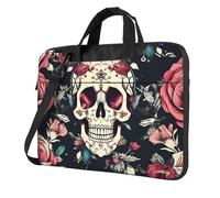 ADAhgu Flowers Skull Ornamental Pattern Print Stylish And Protective Laptop Bag Lightweight And Versatile For Work Travel