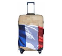 ADAhgu French Flag Print Protective Suitcase Cover Washable Travel Luggage Protector with Concealed Zipper