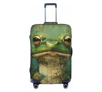 Adahgu Frog and Rain Print Protective Suitcase Cover Washable Travel Luggage Protector with Concealed Zipper