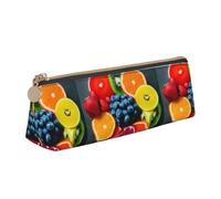 ADAhgu Fruit Rainbow Print Versatile Usage Lightweight Pencil Case Pouch Zippered Pen Storage School Students