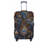 Adahgu Gears Clock Bronze Century Print Fashionable Suitcase Cover Personalized Luggage Protector for Travel and Business