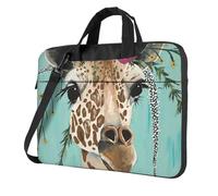 ADAhgu Giraffe With Floral Print Stylish And Protective Laptop Bag Lightweight And Versatile For Work Travel