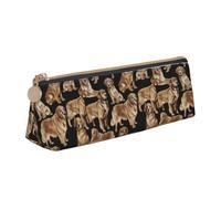 ADAhgu Golden Retrievers Print Versatile Usage Lightweight Pencil Case Pouch Zippered Pen Storage School Students