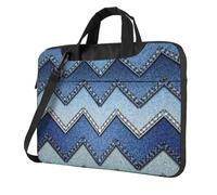 ADAhgu Gradient Blue Denim Print Stylish Portable Laptop Bag Shoulder Bags Messenger Briefcase Office Business Trips