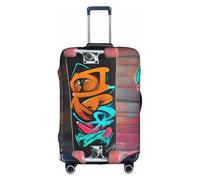 ADAhgu Graffiti Skateboard Print Protective Suitcase Cover Washable Travel Luggage Protector with Concealed Zipper