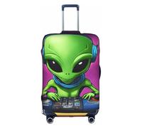 ADAhgu Green Alien Print Protective Suitcase Cover Washable Travel Luggage Protector with Concealed Zipper