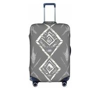ADAhgu Grey Tribal Print Protective Suitcase Cover Washable Travel Luggage Protector with Concealed Zipper