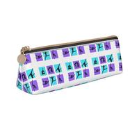 ADAhgu Gymnastics Game Print Versatile Usage Lightweight Pencil Case Pouch Zippered Pen Storage School Students