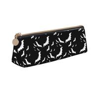 ADAhgu Halloween Flying Bats Print Versatile Usage Lightweight Pencil Case Pouch Zippered Pen Storage School Students