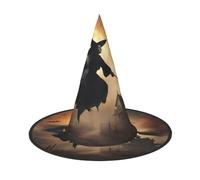 ADAhgu Halloween Witch Flying 2 Print Comfort Carnival Party Unisex Hat Season Festive Headwear Themed Cosplay Costume