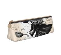 ADAhgu Halloween Witch Flying Print Versatile Usage Lightweight Pencil Case Pouch Zippered Pen Storage School Students