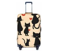 Adahgu Happy Walking Kitty Print Fashionable Suitcase Cover Personalized Luggage Protector for Travel and Business