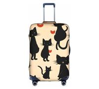 ADAhgu Happy Walking Kitty Print Protective Suitcase Cover Washable Travel Luggage Protector with Concealed Zipper
