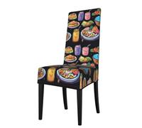 ADAhgu Healthy Food Print Functionality Versatile Stretch Dining Chair Covers Waterproof Seat Covers Chairs