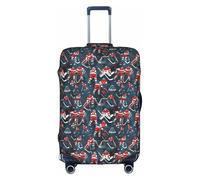 ADAhgu Hockey Elements Creative Patterned Print Protective Suitcase Cover Washable Travel Luggage Protector with Concealed Zipper