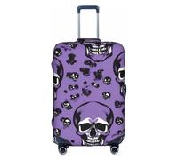 ADAhgu Horror Pattern on Purple Print Protective Suitcase Cover Washable Travel Luggage Protector with Concealed Zipper