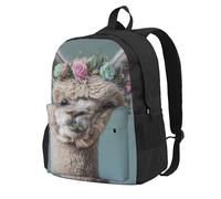 ADAhgu I Love Alpacas Print Large Capacity Backpack Water-Resistant Hiking Rucksack Outdoor Weekend Getaways