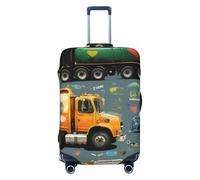 ADAhgu I Love Garbage Trucks Print Fashionable Suitcase Cover Personalized Luggage Protector for Travel and Business