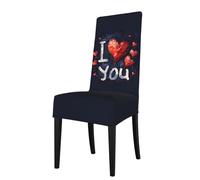 ADAhgu I Love You Words with Hearts Print Functionality Versatile Stretch Dining Chair Covers Waterproof Seat Covers Chairs
