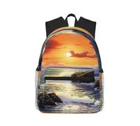 ADAhgu Ireland Sunset Seascape Print Lightweight Comfort Casual Backpack Unisex Outdoor Travel Hiking Daily Use Sports