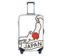 ADAhgu Japan map with Flag Print Protective Suitcase Cover Washable Travel Luggage Protector with Concealed Zipper