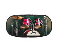 ADAhgu Jazz Drum Print Pencil Case Pouch School Students Travel Office Use Stationery Makeup Organizer