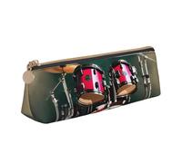 ADAhgu Jazz Drum Print Versatile Usage Lightweight Pencil Case Pouch Zippered Pen Storage School Students