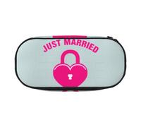 ADAhgu Just Married Print Pencil Case Pouch School Students Travel Office Use Stationery Makeup Organizer