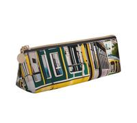 ADAhgu Lisbon Tram Print Versatile Usage Lightweight Pencil Case Pouch Zippered Pen Storage School Students