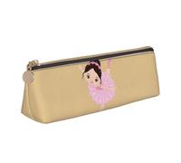 ADAhgu Little Ballerina Dancing Girl Print Versatile Usage Lightweight Pencil Case Pouch Zippered Pen Storage School Students