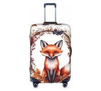 ADAhgu Love Cartoon Fox Print Protective Suitcase Cover Washable Travel Luggage Protector with Concealed Zipper